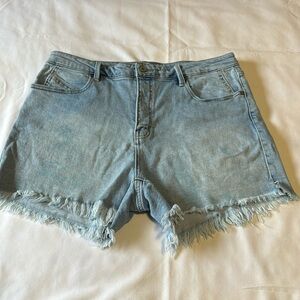KanCan fringe denim shorts.  Size 16